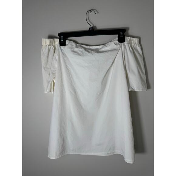 J.McLaughlin Cotton White Off the Shoulder Top Blouse Size M - Picture 3 of 6